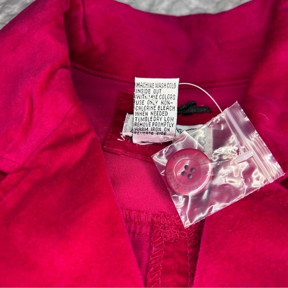 Live a Little Pink Velvet Embroidered Floral Blazer Jacket M Y2K Western Boho - Picture 5 of 13